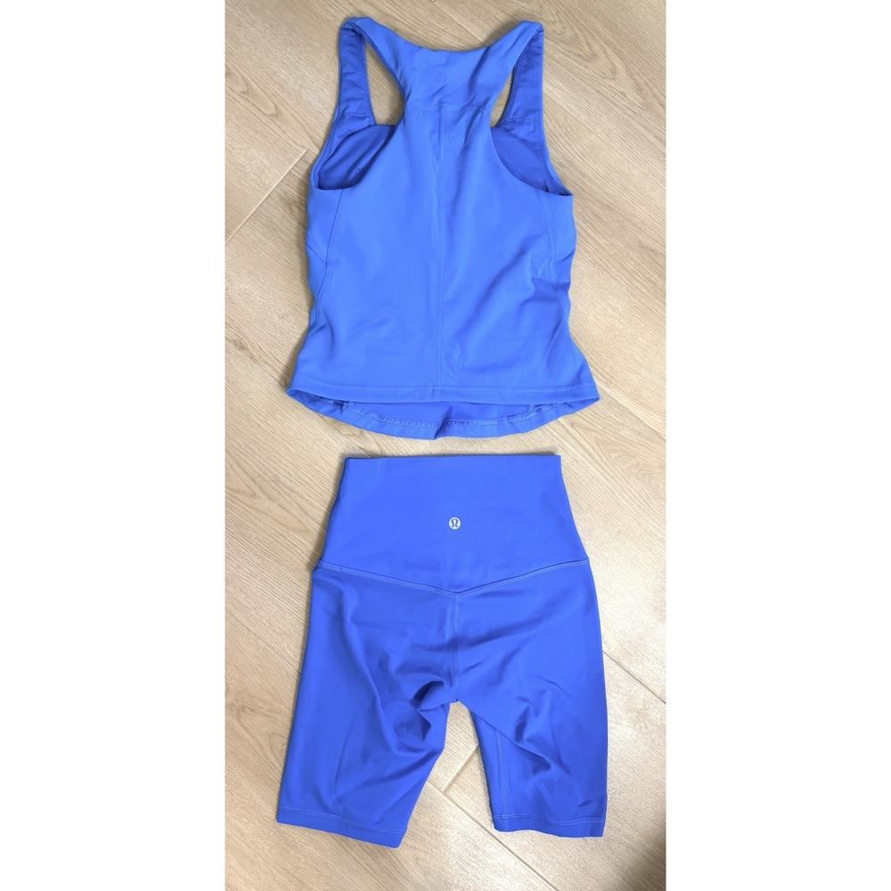 Lululemon InStill Tank Align 8" Biker Shorts Set Womens Size 2 Blue - Picture 2 of 7